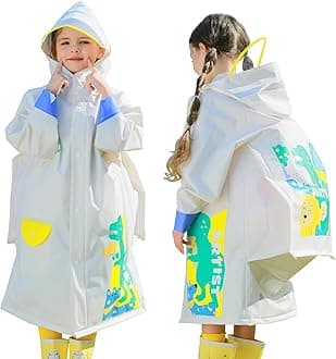 FewlbyKids Raincoats Rain Poncho Girls Boys Rain Jacket Waterproof Poncho Toddler Cartoon Rain Wear Reusable with Portable Bag S-4XL Size