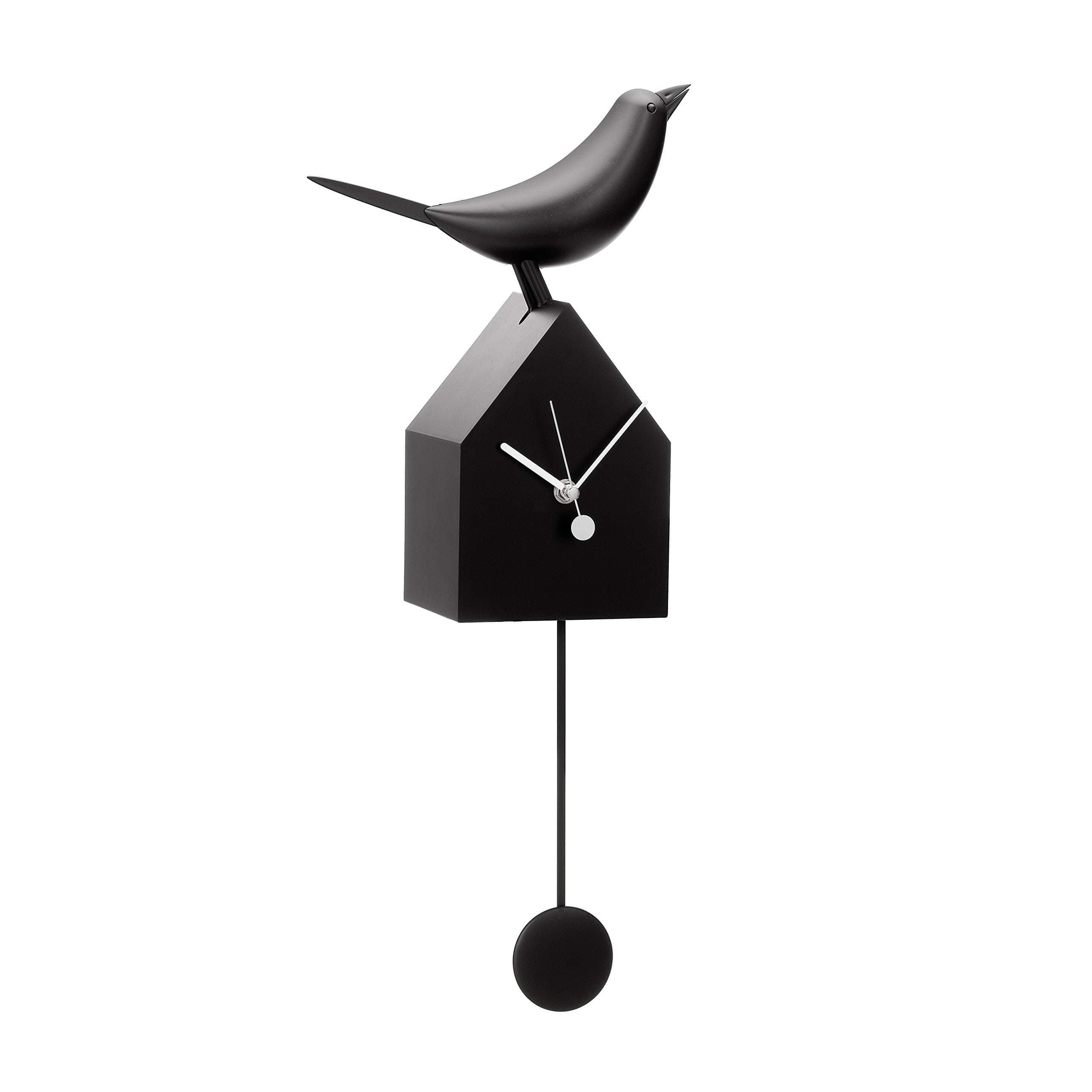 901658 Motion Birdhouse Clock with Removable Pendulum, Black