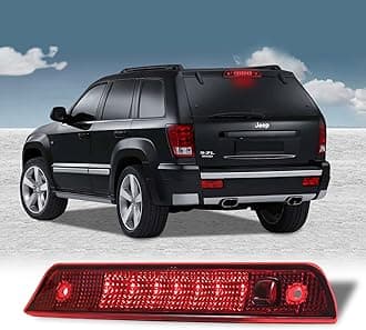 Guoord High Mount 3rd Stop Brake Lights, Compatible with 2005-2010 Jeep Grand Cherokee Third Center Cargo Reverse Rear LED Brake Light Bar Taillight Two Rows (Red)