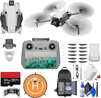 DJIMini 4 Pro Drone with RC 2 Controller | 4K HDR Camera with Obstacle Avoidance, Foldable GPS Drone for Aerial Photography (CP.MA.00000732.01) + BackPack + Landing Pad + 64GB Card + More