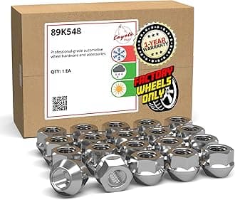 Wheel Accessories Parts 20 Pcs M14x1.5 14x1.5 Thread 0.8" Long Open End Bulge Acorn Lug Nuts Zinc 7/8" 22mm Hex Fits Jeep Wrangler Gladiator ｜ Ram 1500 1500 Classic