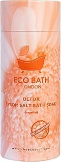 Detox Epsom Salt Bath Soak - Tube 1kg, Magnesium Bath Salt Infused with Grapefruit Essential Oil, Epsom Bath Salts for Detox and Skin Care