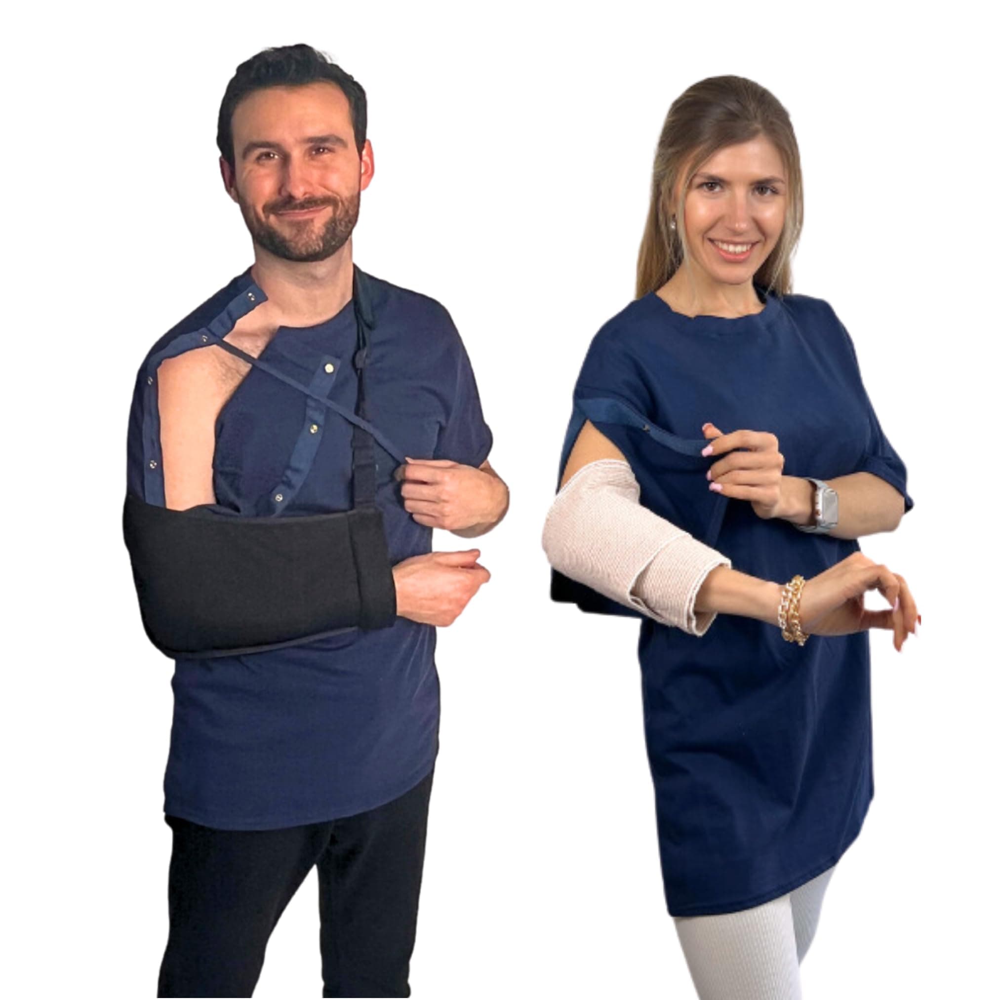 Inspired Comforts Unisex Right Shoulder & Side Access Post Surgery & Rehab Snap Shirt