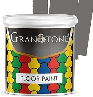 GRANOTONE Floor Paint 1 Litre Space Grey Colour Polyurethane and Acrylic Polymer Based Concrete Sealer Anti Slip Thick and Durable for Cement Floor and Tiles Made in India