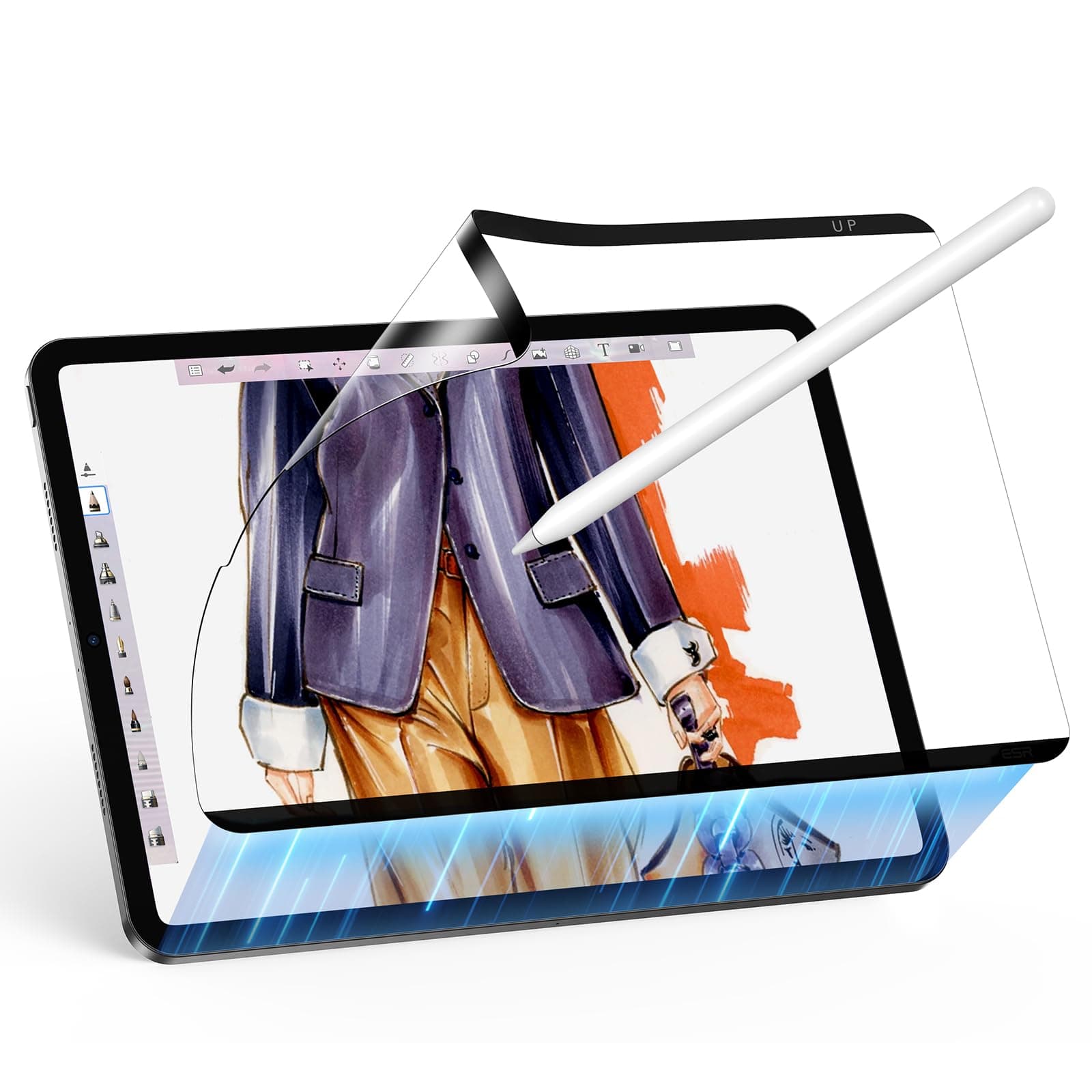 Paper-Feel Magnetic Screen Protector Compatible with iPad Pro 11 (2022/2021/2020/2018) and iPad Air 5/4 (2022/2020), Paper-Feel Writing/Drawing, Removable and Reusable, Matte Film