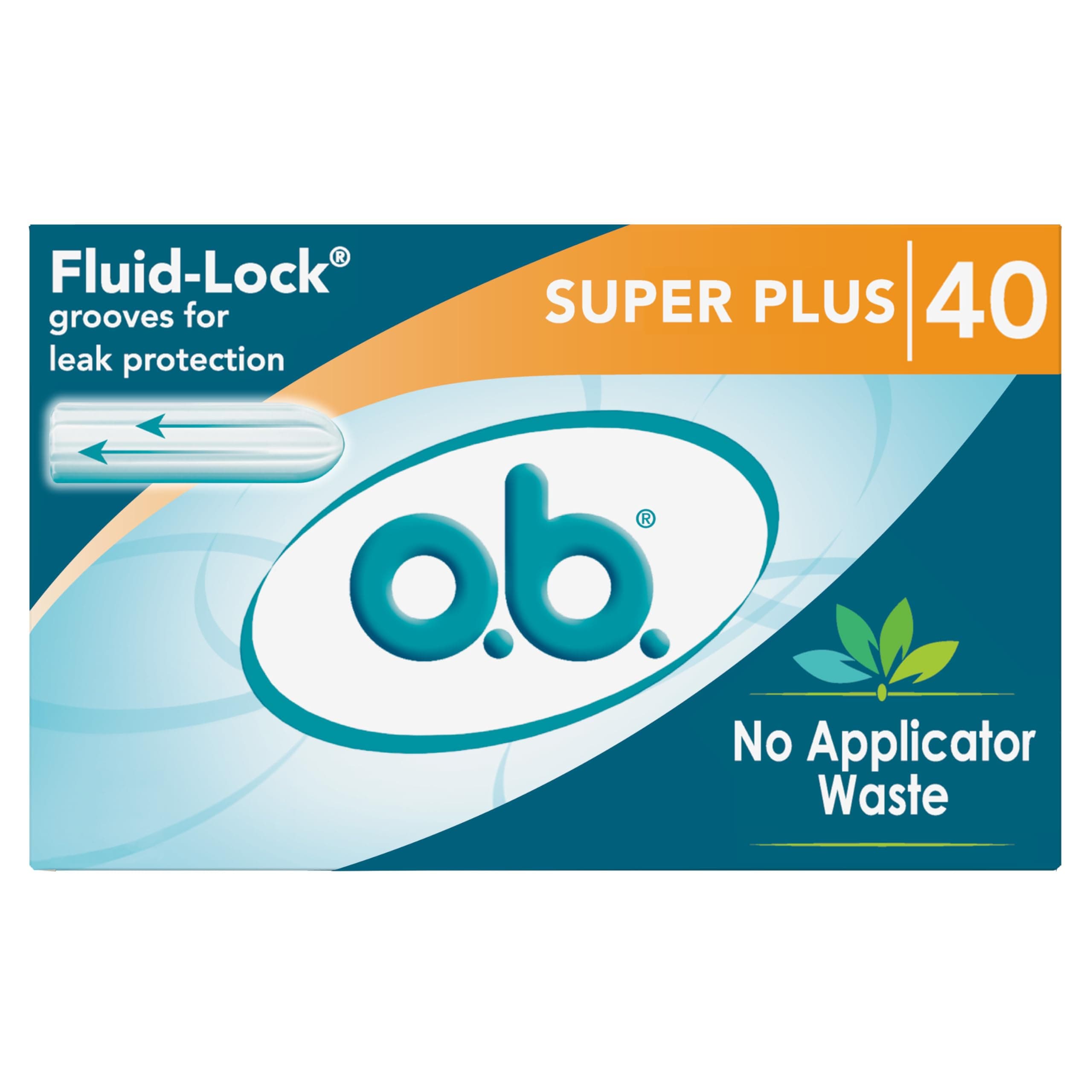 o.b. Applicator Free Digital Tampons, Super Plus - 40 Count, saSAXDS