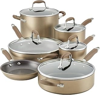 Advanced Home Hard-Anodized Nonstick 11-Piece Cookware Set (Bronze)