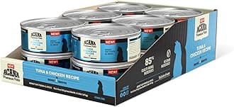 ACANA Premium Pate Wet Cat Food in Bone Broth Tuna + Chicken Recipe 5.5oz Cans (12 count)