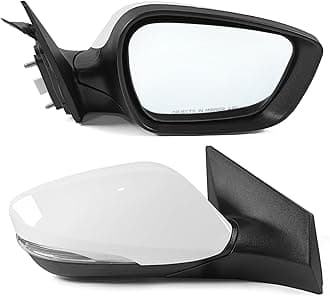 Right Passenger Side Mirror Assembly Fits 2014 2015 2016 Hyundai Elantra with Power Glass Heated Blind Spot Glass Turn Signal and Manual Folding Match to white (6Pins)