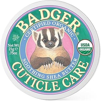 Badger Organic Cuticle Care Balm - Natural Nail Care Cream with Shea Butter, Vitamin-Rich Seabuckthorn Extract Helps Strengthen, Soothe & Restore Dry & Splitting Cuticles – Light Citrus Scent - .75oz