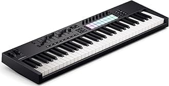 Novation Launchkey 61 [MK4] - USB/MIDI Controller Keyboard with 61 Half Weighted Keys and DAW Integration Chord/Scale Modes, 8 Drum Pads and Arpeggiator. Includes Music Production Software Bundle