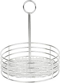 G.E.T. Stainless Steel Round Condiment Caddy - Table Caddies Collection, 7.5