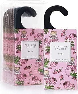 Rose Cottage 12Packs Rose Closet Deodorizer Scented Sachets Bags for Drawers and Closets，Sachets for Weddings