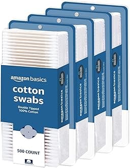 Double-Tipped Cotton Swabs for Personal Hygiene and Baby Care, 2000 Count, 4-Pack of 500 Count