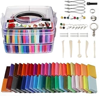 – Mumoo Bear Polymer Clay Set - 42 Colors Modeling Clay Soft and Nontoxic DIY Oven Bake Clay Kit with Modeling Tools and Storage Box, Birthday for Kids (Multicolor)