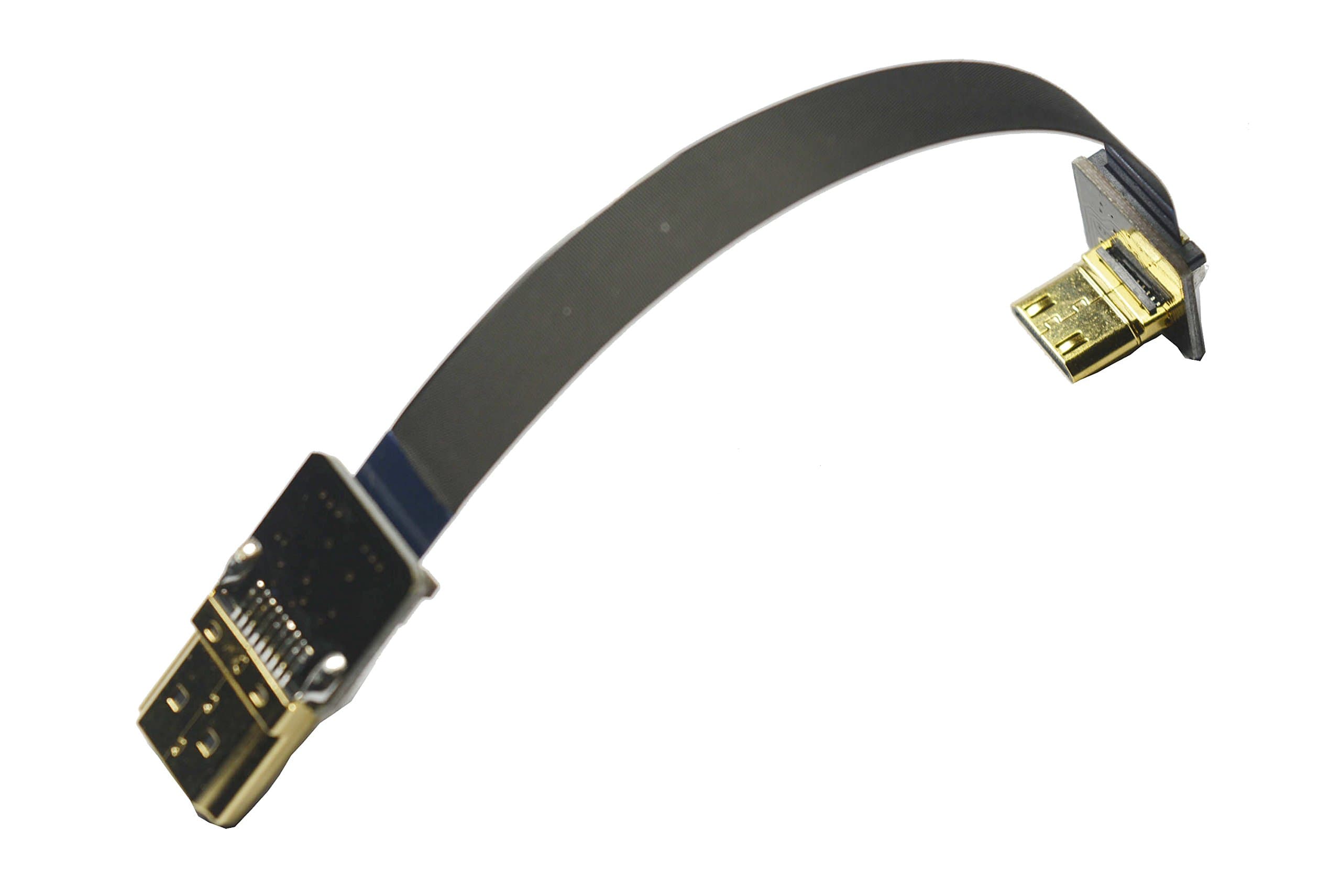 permanent Short FPV MINI HDMI Slim Thin Flat HDMI Cable Mini HDMI 90 degree to Standard HDMI Full HDMI Normal HDMI for Canon 5D3 5D2 Panasonic lumix GH3 GH2 Sony nex 5N 5T 5R 7N 15CM