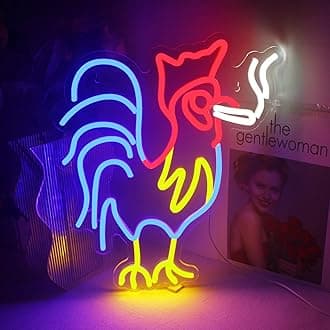 ineonlife ルースターチキン ネオンサイン レッド ブルー LEDサイン 壁の装飾用 動物 プレッピーライト 部屋の装飾 誕生日パーティー ギフト 装飾 美的