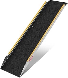 Ruedamann 48" Aluminum Shed Ramp, 600 lbs Capacity Loading Ramp for Lawn Mowers, 9.8'' Wide Lightweight Non-Slip Truck Bed Ramps for Motorcycle, ATV, UTV, Dirt Bike, E-Bike, Bicycle, 1 PC