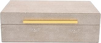 XIGEXIGE Ivory Shagreen box Faux Leather Decorative Boxes,Keepsake And Memory Storage Decorative Boxes with Lids for Modern Home Decor Jewelry Box Organizer