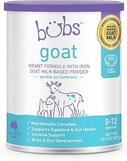- Whole Goat Milk Formula with Iron, Goat Milk-Based Powder, for Infants 0-12 Months, Made with Non-GMO Goat Milk, 20 oz