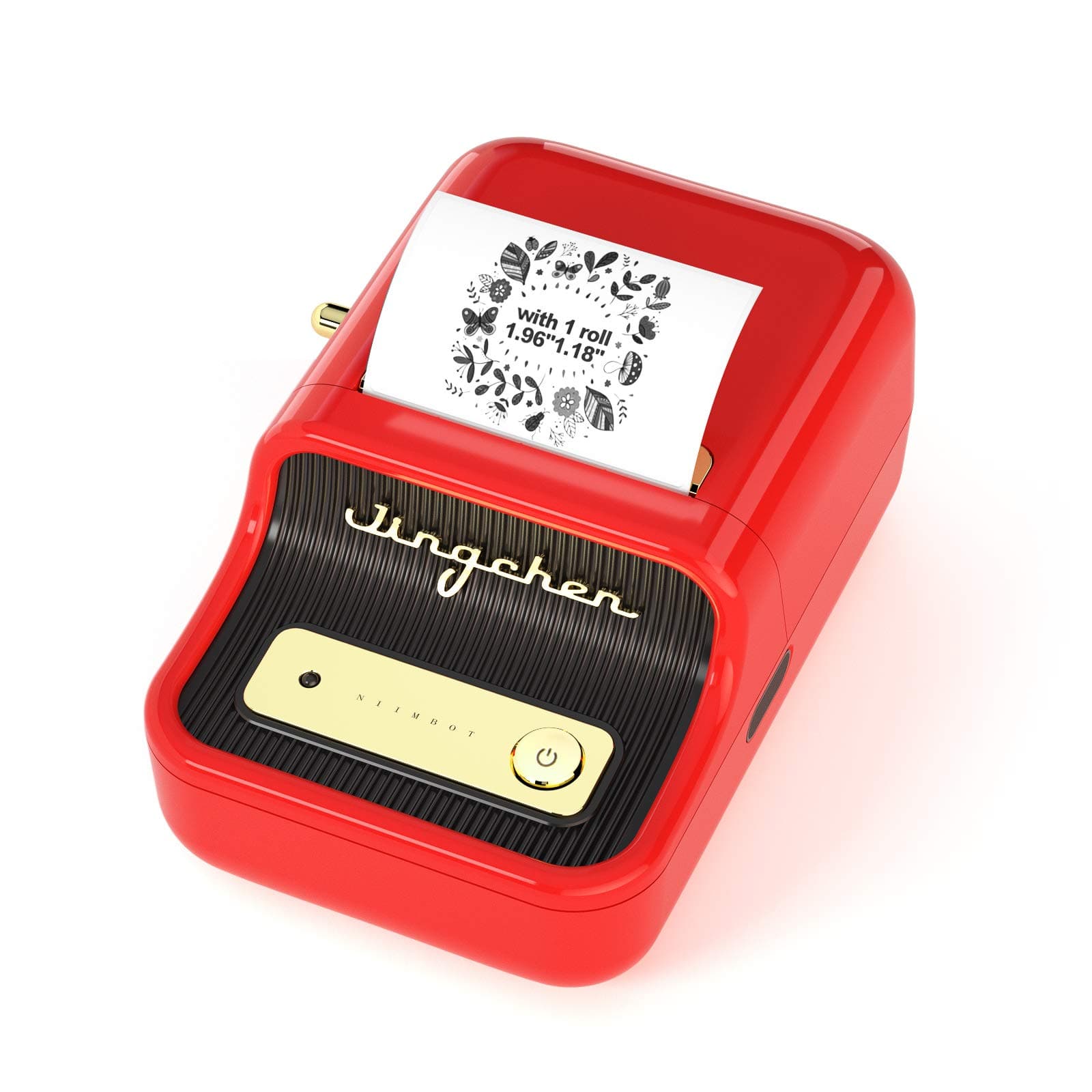 B21 Label Maker Inkless Bluetooth Label Printer, 2 Inch Portable Thermal Label Machine for Small Business, Address, Logo, Clothing, Mailing, Candles, Jewelry, Sticker Printer for Gift, Red