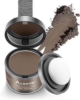 Acomler Root Cover Up Powder for Thinning Hair, Grey Coverage, and Bald Spots - Medium Brown for Hairline Shadow and Beard Line