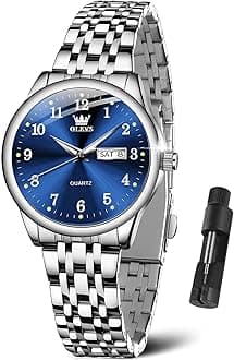 OLEVS Luxury Ladies Watches,Women's Watch with Day and Date,Female Watch for Small Wrist,Gold Stainless Steel Watches for Women,Easy Read Ladies Wrist Watches Waterproof（Adjustable Strap