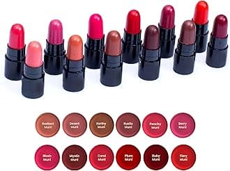 Ayurvedic & Natural Creamy Matte Lip Hydrating & Moisturizing Minis Lipsticks for Women (Combo Set, Pack 2) | Jojoba, Castor and Rosemary Oil With Vitamin E | Proudly the Biggest Mini Lipstick