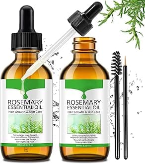 Rosemary Essential Oil for Hair Growth & Skin Care, Improve Hair Loss and Nourishes Scalp for Men and Women, Rosemary Oil for Hair Growth, Promotes Eyebrow and Eyelash Growth,120ml