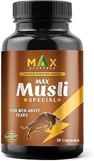 Musli Special Capsules For 45+ Men | Power, Strength, Energy and Stamina Booster | 100% Vegan | Premium Ayurvedic Supplement - (30 Capsules), Pack Of 1