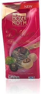 Moser Roth Délice Fine Chocolate Truffles (Pack of 1, Assorted Crispy Hazelnut, Cappuccino, Dark 70%)