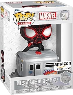 Pop! Trains: Disney 100 - Miles Morales - Spider-man - Amazon Exclusive - Collectable Vinyl Figure - Gift Idea - Official Merchandise - Toys for Kids & Adults - Movies Fans