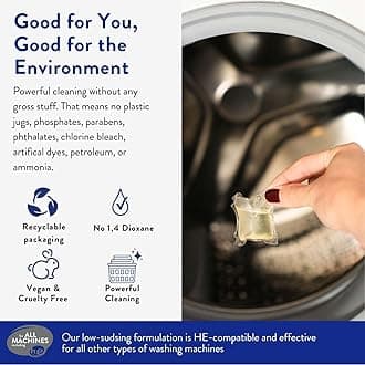 Clean People Laundry Washing Capsules - Plant-Based, Hypoallergenic Washing Capsules - Ultra Concentrated, Plastic Free, Recyclable Packaging, Stain Fighting - Sweet Petals, 32 Pack