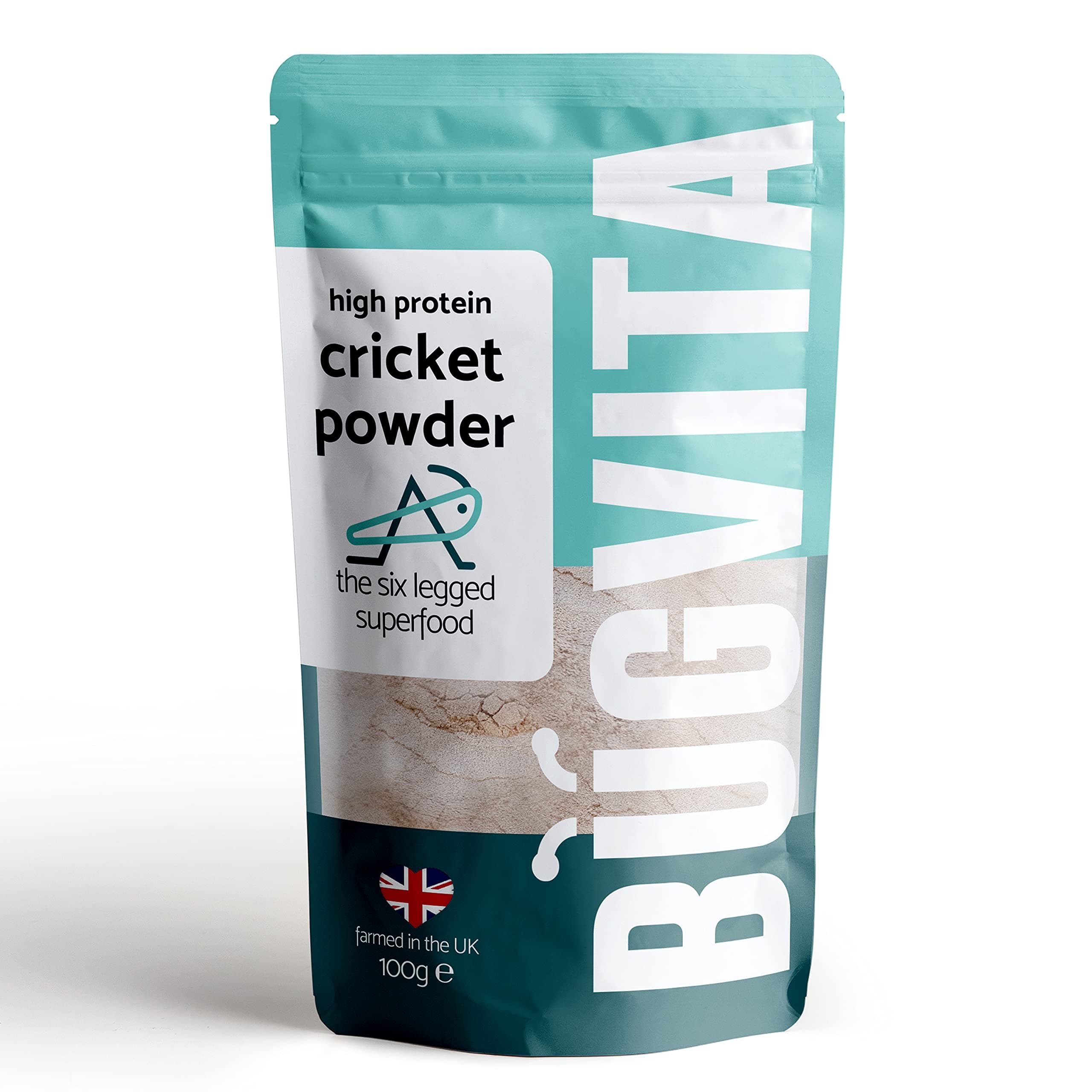 Cricket Flour, 100g (5 Servings) - Pure Cricket Powder. Sustainable & High-Protein, Sports Nutrition, Cooking & Baking Ingredient. Made in the UK