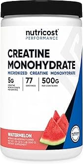 NutricostCreatine Monohydrate Powder (Watermelon, 500 Gram) - Micronized Creatine Supplement - Vegan, Non-GMO, Gluten Free