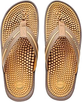 KenkohJapanese Therapeutic Sandals with Massaging Footbed – Stimulate Feet Pressure Points for Natural Wellness - Unisex (Kaiyo - Brown, 38 EU)