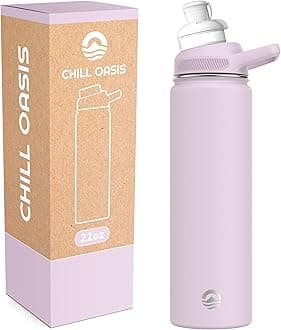 Water Bottle | Compatible With Popular Flavor Cartridges | BPA Free, Leak Proof, Double-Walled Vacuum Insulated Stainless Steel, and Dishwasher Safe | Cold for 24 Hours (Lavender, 22oz)
