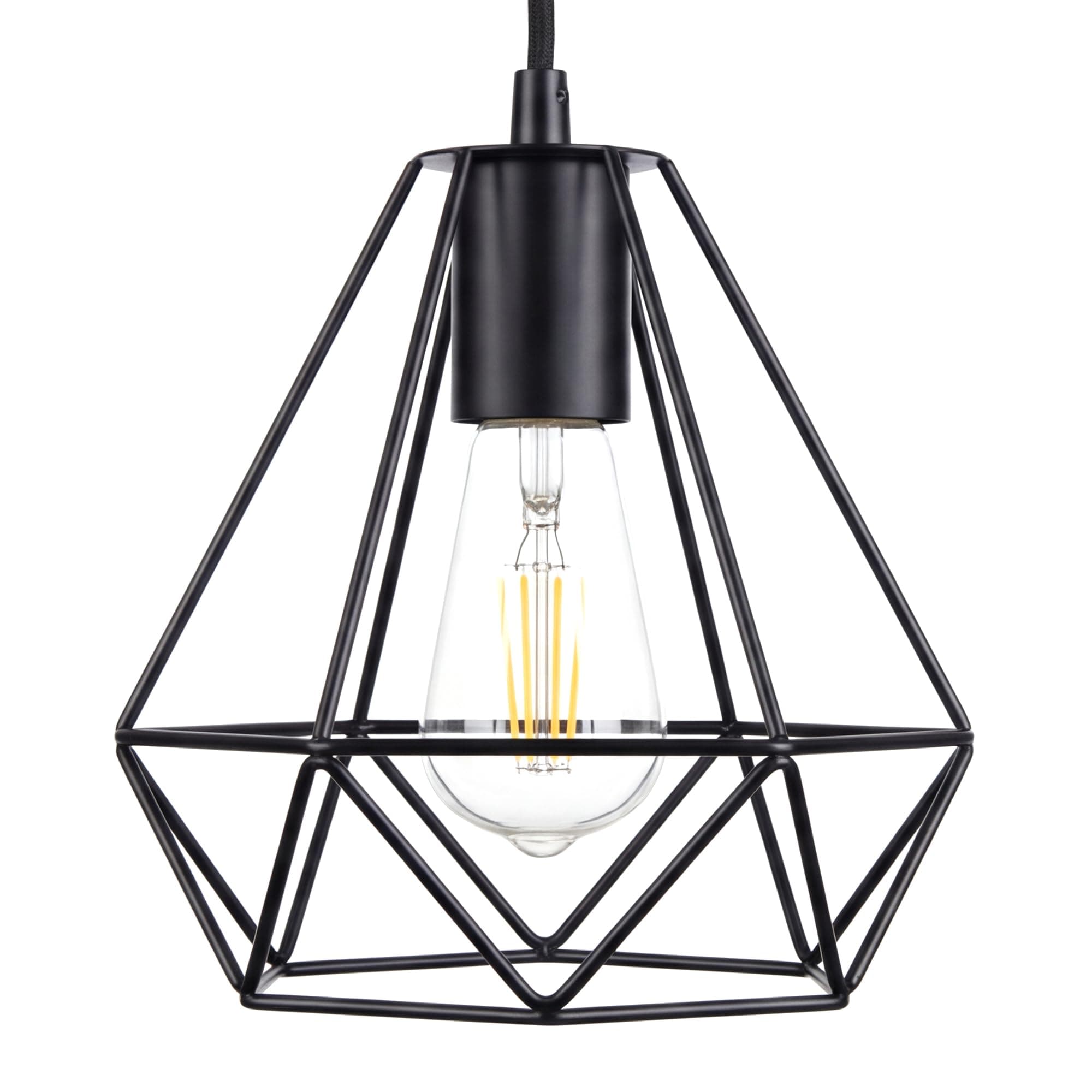 GIGGI Black Ceiling Light Wire Basket Metal Basket Pendant Lighting Ceiling Light Shade, Ceiling Fitting Light & Industrial Style Light for Indoor Pendant Light Shade lamp Shade