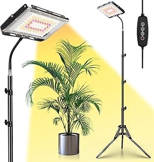LBW Grow Lights for Indoor Plants, 96 LEDs Full Spectrum Standing Plant Grow Light with 4/8/12H Timer, 6 Dimmable Levels,68" Adjustable Tripod, Floor Grow Lamp for Tall Large Indoor Plants Growing
