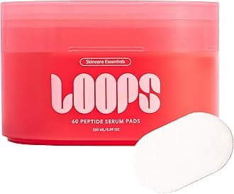 LOOPS Peptide Serum Korean Skincare - Firm, Fortify, Fight Fine Lines - Anti-Wrinkle & Moisturizing - Pre-soaked Veocell Embo Pad - Peptide Complex to Rejuvenate and Prejuvenate Face - Pack of 60