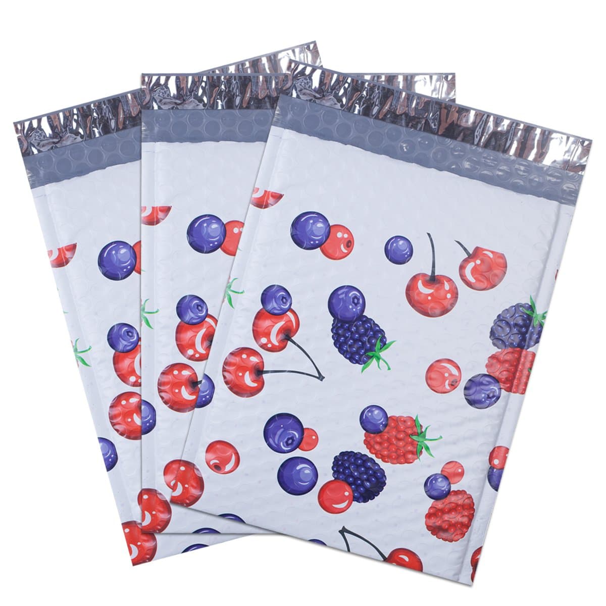 Mailer Plus #0 6x10" Cherry Designer Poly Bubble Mailers Pack of 25pcs Padded Envelopes Boutique Custom Bags