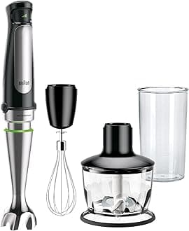 MultiQuick 7 3-in-1 Immersion Blender with Food Processor – Powerful Handheld Electric Stick Blender - Emulsifier for Chopping, Beating & Whisking - Ideal for Soup, Puree, Smoothies & More