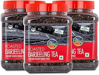 Roasted Organic Darjeeling Tea - 250 gm (Pack Of 3) | 100% Pure & Natural Whole Leaf | Flavoury Golden Orange Pekoe | Black Tea