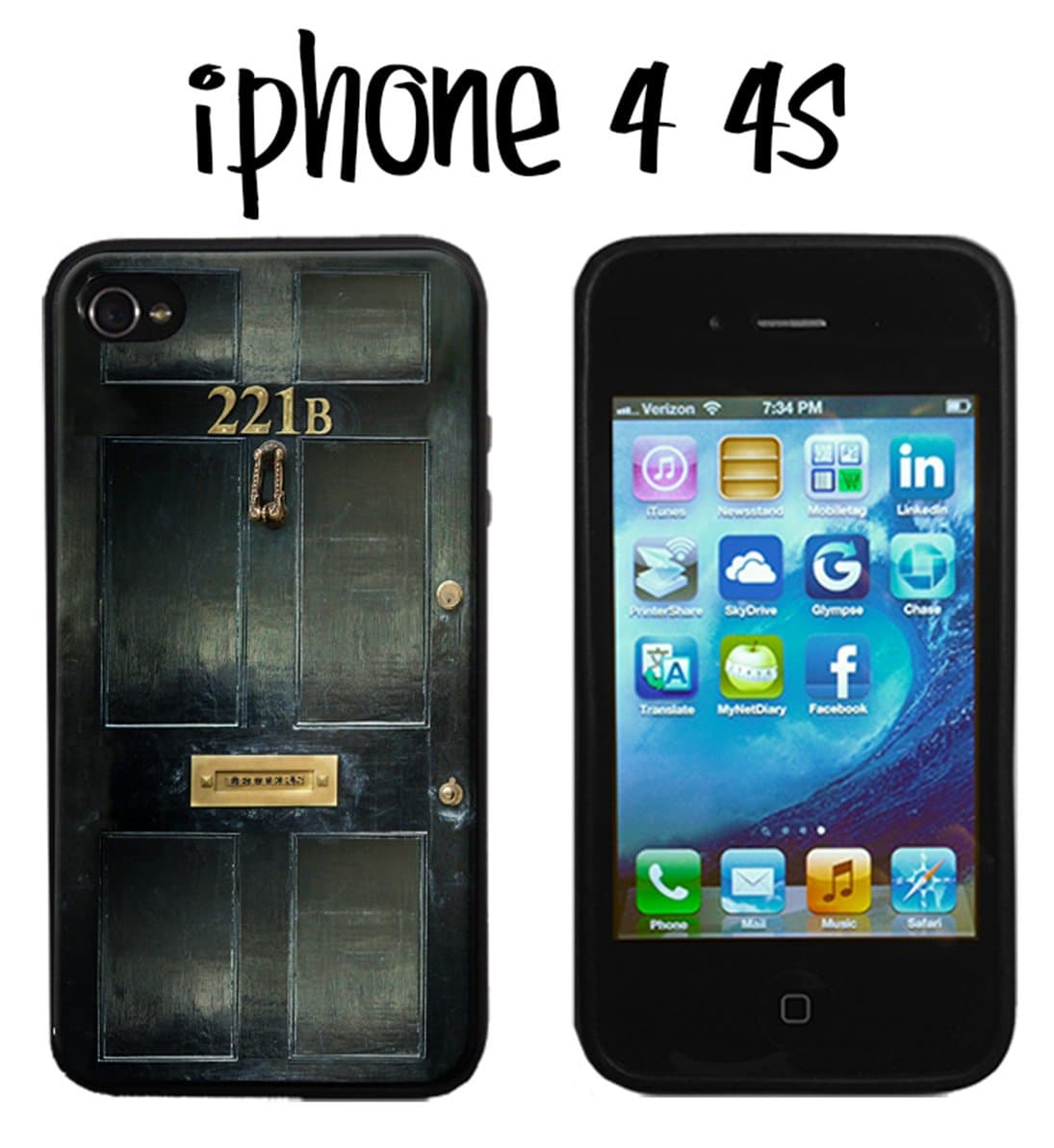 221B Sherlock iPhone 4 4s case Silicone BBC Holmes Benedict Cumberbatch Watson