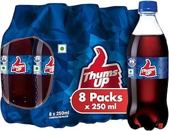 Thums Up Soft Drink | PET Bottle, 250 ml (Pack of 8)