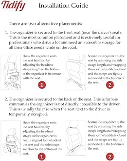Tidify Car Front Seat Organizer [2022 UPDATED] with Dedicated Tablet and Laptop Storage Stabilizing Side Straps Soft Adjustable Shoulder Strap and Hardened Buckles Your Office Away from Office