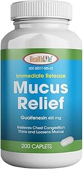 Mucus Relief Guaifenesin Caplets 400 mg, Immediate Release Fast Acting Expectorant, Thin and Loosens Mucus, Relieves Chest Congestion, Cough, Cold and Flu (Medium, 200 Count)