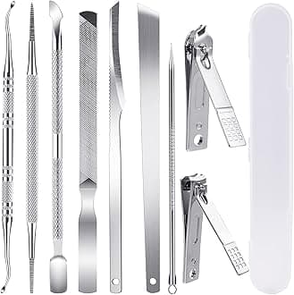 JTIEO 10Pcs Toenail Clippers Ingrown Toenail Tool Ingrown Toenail Treatment Stainless Steel Nail Tools Ingrown Toenail Kit Ingrown Toenail Removal Kit for Men & Women