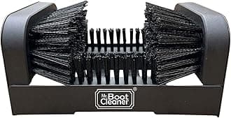 Mr. Boot Cleaner Heavy Duty Brush Outdoor Floor Mount or Portable Scraper/Scrubber with Hardware