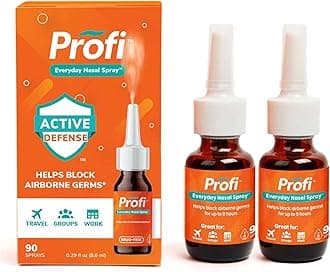 Profi Everyday Nasal Spray - Helps Defend Against Airborne Germs, Lasts Up to 8 Hours, Advanced Nasal Spray for Air Travel, Work, Conferences & Indoor Gatherings - 180 Sprays, 0.58 FL OZ